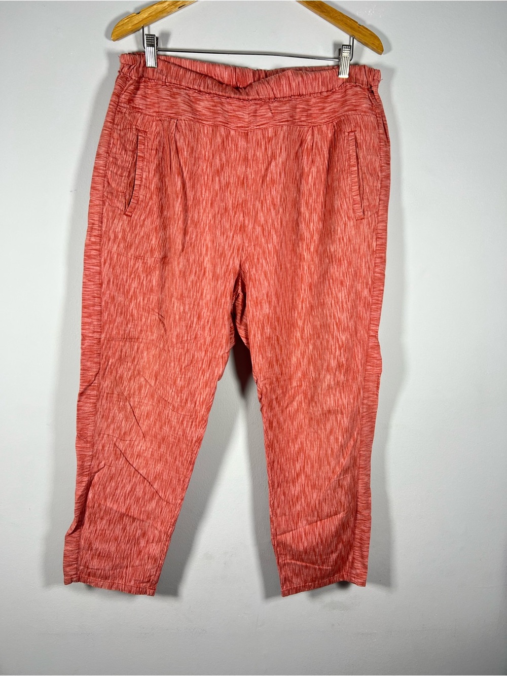 Anthropologie  Hei Hei Linen Red Wash Heathered Crop Loose Fit Relaxed Pant L - Picture 4 of 10